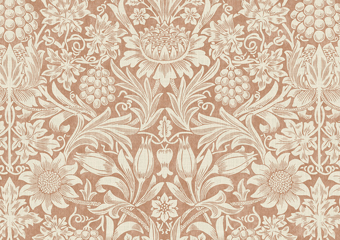 William Morris At Home Sunflower, Madder - Roman Blind - Image 7